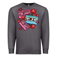 Charcoal Heather valentines day casette olivia Premium Sweatshirt - OliviaCreatesArt