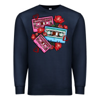 Navy valentines day casette olivia Premium Sweatshirt - OliviaCreatesArt