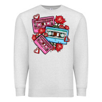 Oatmeal Heather valentines day casette olivia Premium Sweatshirt - OliviaCreatesArt