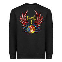 Black angel wings softball Heavyweight Sweatshirt - Jasminsmagicworld