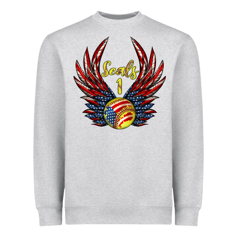 Angel Wings Softball Heavyweight Sweatshirt by Jasminsmagicworld | Teevron