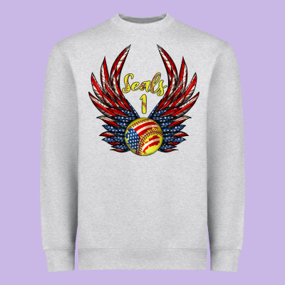 Angel Wings Softball Heavyweight Sweatshirt Designed By Jasminsmagicworld