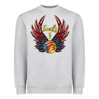 Heather Grey angel wings softball Heavyweight Sweatshirt - Jasminsmagicworld