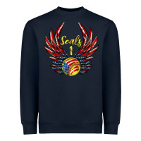 Navy angel wings softball Heavyweight Sweatshirt - Jasminsmagicworld