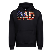 Black American Flag Dad 4th of July Urban Hoodie - LillyAllenDesigns