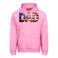 Fuchsia Pink American Flag Dad 4th of July Urban Hoodie - LillyAllenDesigns