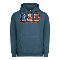 Pigment Midnight Navy American Flag Dad 4th of July Urban Hoodie - LillyAllenDesigns