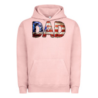 Pigment Salmon American Flag Dad 4th of July Urban Hoodie - LillyAllenDesigns