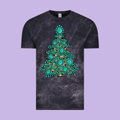 Christmas Tree With Gemstones Vintage Tee Designed By Maliassmallbusiness
