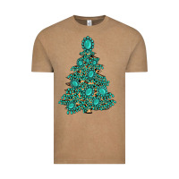 Vintage Coffee christmas tree with gemstones Vintage Tee - MaliasSmallBusiness