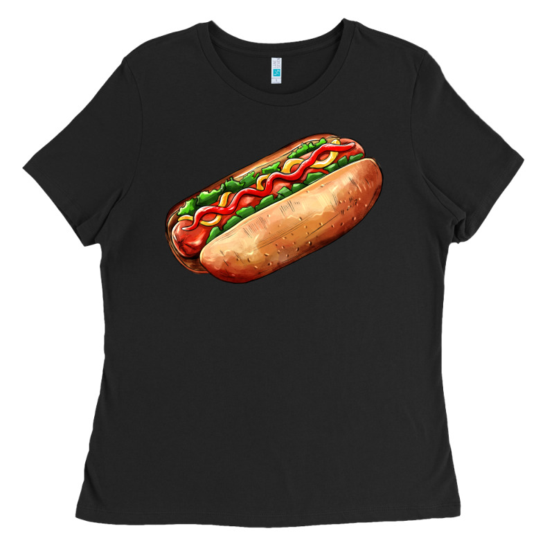 American Hot Dog Ladies Tee by AdoDesignShop | Teevron