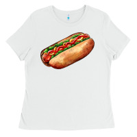 White American hot dog Ladies Tee - AdoDesignShop