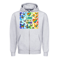 Heather Grey love has no gender Zipper Hoodie - TumblerDesignByShophia