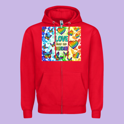 Love Has No Gender Zipper Hoodie Designed By Tumblerdesignbyshophia