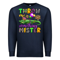 Navy throw me something mister mardi gras olivia Premium Sweatshirt - OliviaCreatesArt