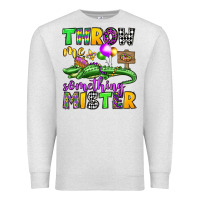 Oatmeal Heather throw me something mister mardi gras olivia Premium Sweatshirt - OliviaCreatesArt