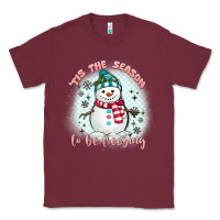 Burgundy 'tis the season to be freezing Classic Tee - MaliasSmallBusiness