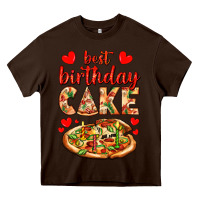 Chocolate Brown best birthday cake pizza Heavy Core Tee - AdoDesignShop