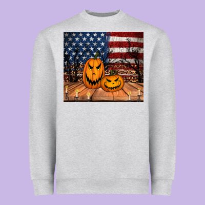 Halloween American Flag Tumbler Heavyweight Sweatshirt Designed By Jasminsmagicworld
