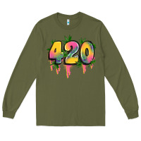 Army Green 420 cannabis Long Sleeve Tee - Artiststas