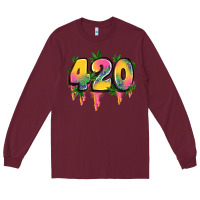 Burgundy 420 cannabis Long Sleeve Tee - Artiststas