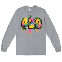 Heather Grey 420 cannabis Long Sleeve Tee - Artiststas