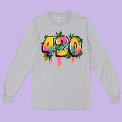 420 Cannabis Long Sleeve Tee Designed By Artiststas