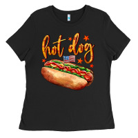Black hot dog Ladies Tee - AdoDesignShop