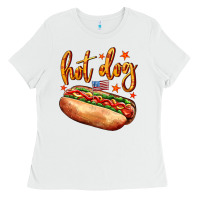 White hot dog Ladies Tee - AdoDesignShop