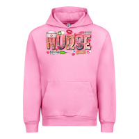 Fuchsia Pink Nurse Valentine Urban Hoodie - CowhideDigitalArt