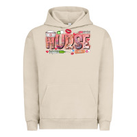 Pigment French Oak Nurse Valentine Urban Hoodie - CowhideDigitalArt