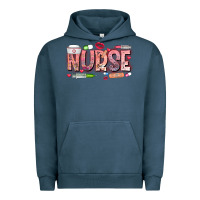 Pigment Midnight Navy Nurse Valentine Urban Hoodie - CowhideDigitalArt