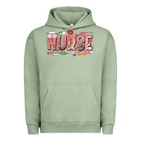 Pigment Oil Green Nurse Valentine Urban Hoodie - CowhideDigitalArt