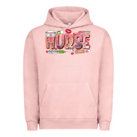 Pigment Salmon Nurse Valentine Urban Hoodie - CowhideDigitalArt