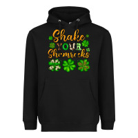 Black St. Patrick's Shake your shamrocks Heavyweight Hoodie - OliviaCreatesArt