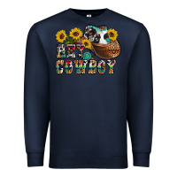 Navy hey cowbow Premium Sweatshirt - OliviaCreatesArt