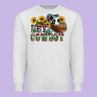 Hey Cowbow Premium Sweatshirt Designed By Oliviacreatesart