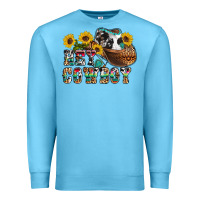Ocean Blue hey cowbow Premium Sweatshirt - OliviaCreatesArt