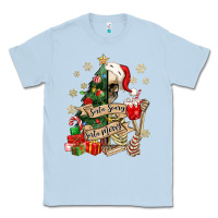 Dusty Blue sorta scary sorta merry skeleton christmas tree Classic Tee - MaliasSmallBusiness
