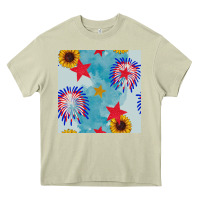 Mossy patriotic fireworks and sunflower Heavy Core Tee - BundleAndBundleShop