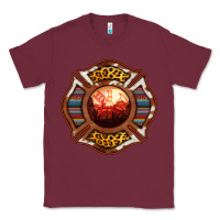 Burgundy Western Firefighter Symbol Classic Tee - RanaPortraitStore