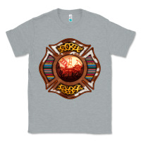 Heather Grey Western Firefighter Symbol Classic Tee - RanaPortraitStore
