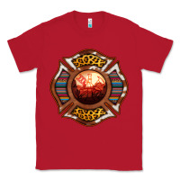 Red Western Firefighter Symbol Classic Tee - RanaPortraitStore