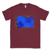 Burgundy gemstone blue leopard background Classic Tee - JahusDesignShop