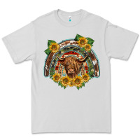 Dove Grey scottish calf sunflowers rainbow Premium Tee - BarkalooDesign