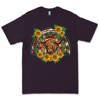 Plum scottish calf sunflowers rainbow Premium Tee - BarkalooDesign