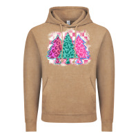 Vintage Coffee christmas leopard trees Vintage Hoodie - MaliasSmallBusiness