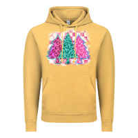 Vintage Mustard christmas leopard trees Vintage Hoodie - MaliasSmallBusiness