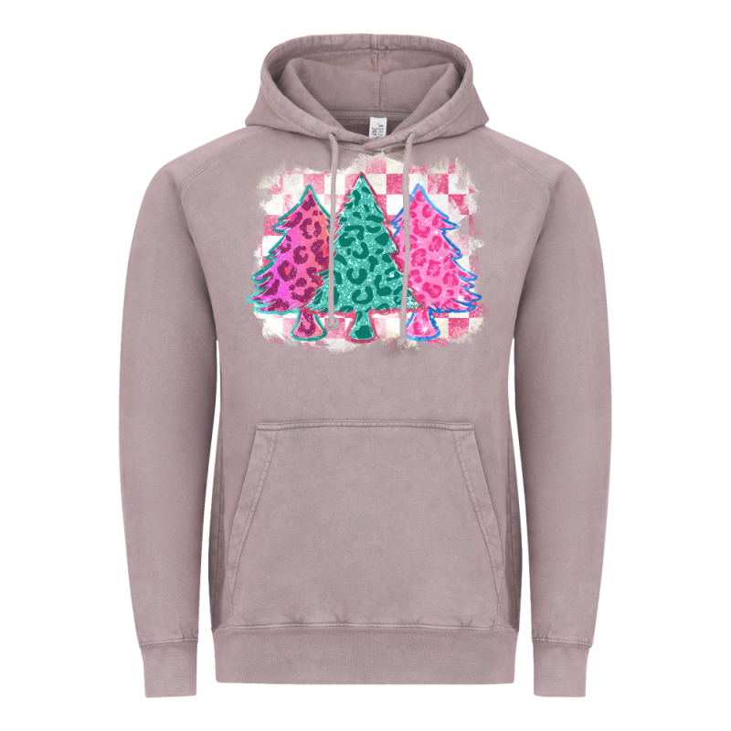 Christmas Leopard Trees Vintage Hoodie by MaliasSmallBusiness | Teevron