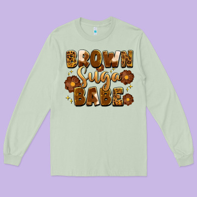 Brown Suga Babe Long Sleeve Tee Designed By Artiststas